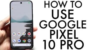 Google Pixel 10 Pro sleek design with triple-camera system and edge-to-edge display