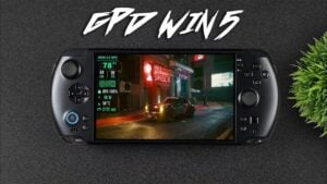 Close-up view of the GPD Win 5 handheld gaming console