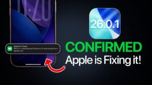 iOS 26.0.1 update fixing battery drain and performance issues