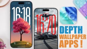 iOS 26 lock screen featuring depth effect wallpaper customization