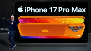 Close-up of iPhone 17 Pro Max showcasing its advanced camera system