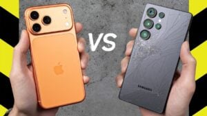 iPhone 17 Pro Max and Galaxy S25 Ultra drop test comparison for durability