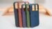 Blue TechWoven case for iPhone 17 Pro showcasing eco-friendly design