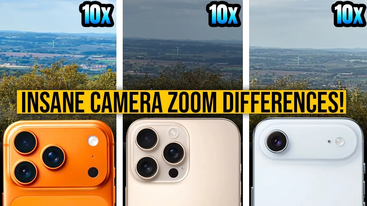 iPhone Air and iPhone 17 Pro Max zoom capabilities side by side