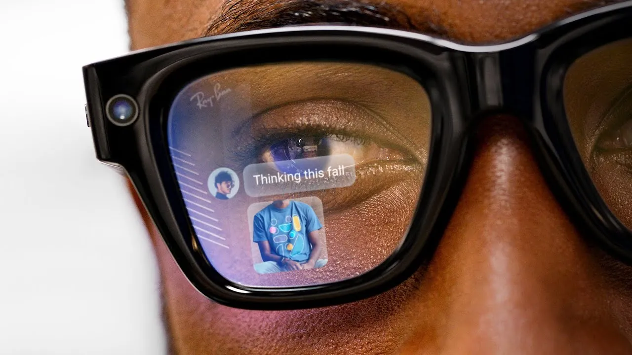 Close-up of Meta Ray-Ban Display's monocular AR display