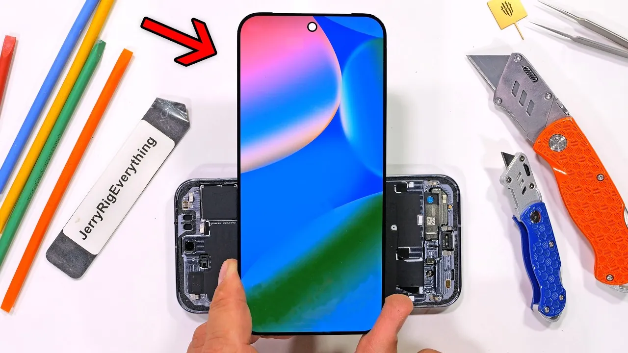 Close-up of Pixel 10 Pro XL components highlighting repair-friendly features