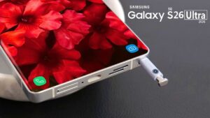 Samsung Galaxy S26 Ultra showcasing its sleek curved design