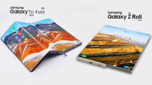 Samsung Galaxy Z Roll showcasing its rollable screen technology