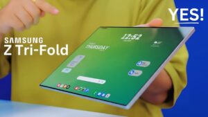 Samsung Galaxy Z Tri-Fold smartphone with triple-folding display design