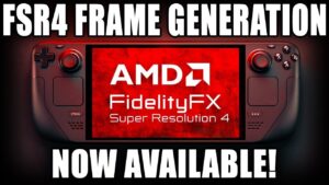 Steam Deck running enhanced graphics using FSR4 technology