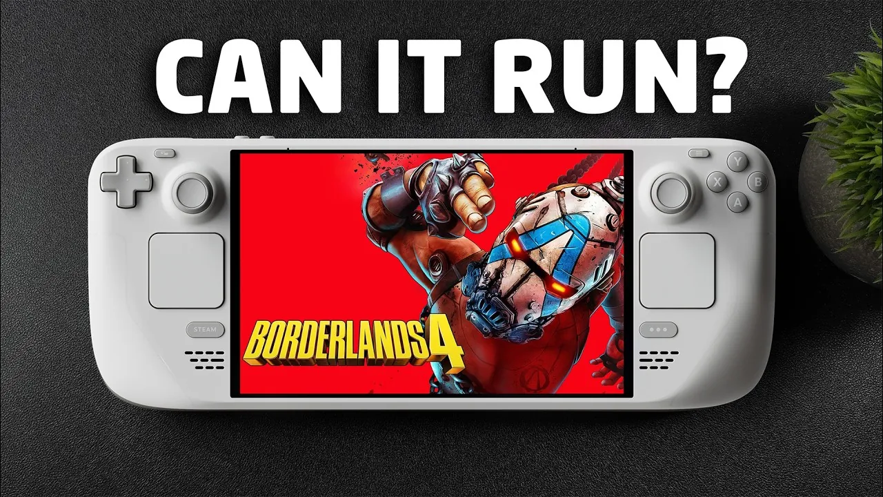 Low FPS gameplay of Borderlands 4 on Steam Deck OLED
