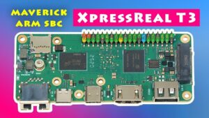 Close-up view of the XpressReal T3 Maverick single-board computer