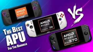 Comparison of Z1 Extreme, Z2 Extreme, and HX 370 APUs for handheld gaming