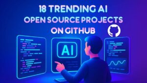 A list of 18 trending AI projects on GitHub, showcasing innovative tools and frameworks