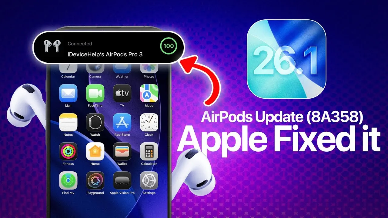 AirPods camera remote fix included in firmware update 8A358