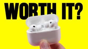 Close-up of Apple AirPods Pro 3 showcasing their sleek design and new features