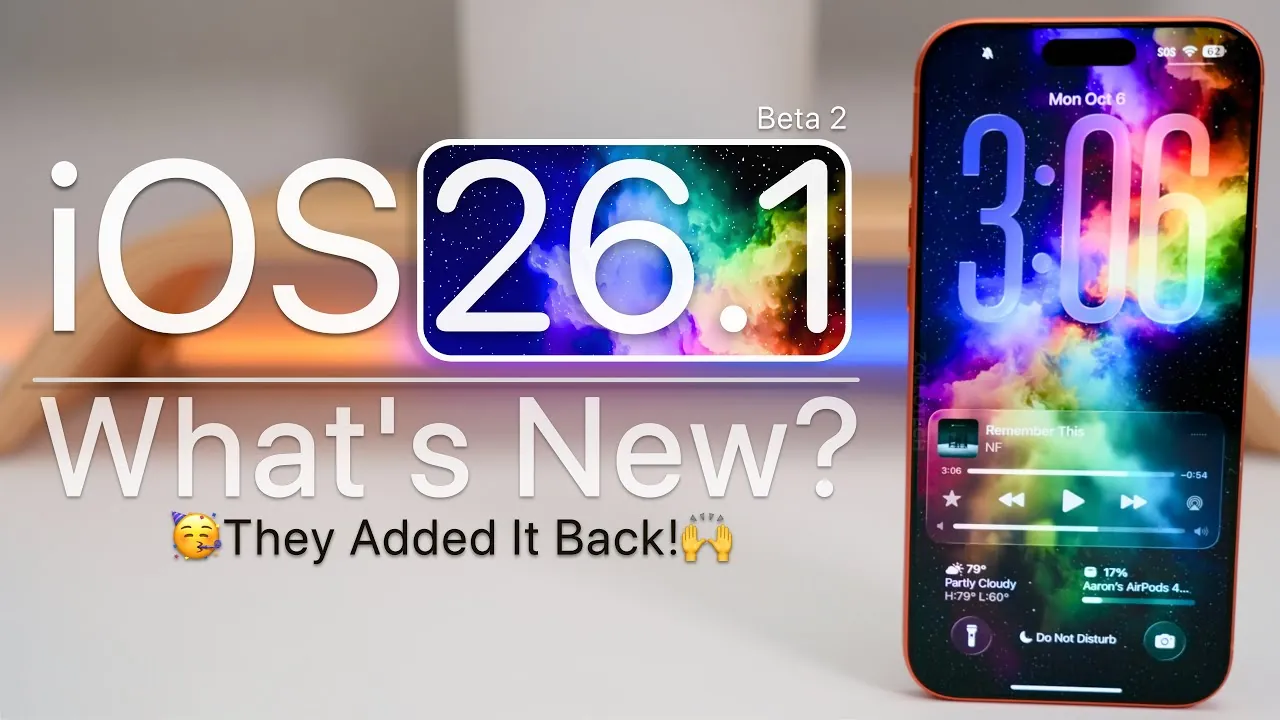 Apple's iOS 26.1 Beta 2 showcasing enhanced cellular connectivity features