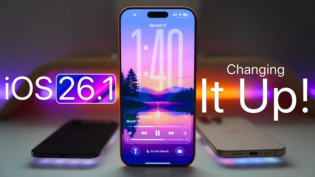 Apple’s liquid glass interface design in iOS 26.1 Beta 2 update