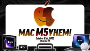 Apple M5 chip showcasing 35% performance improvement over M4