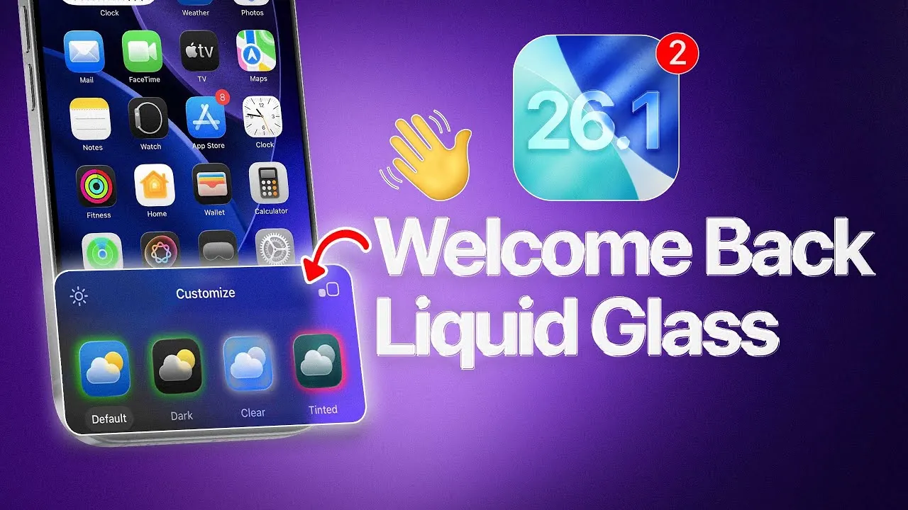 Updated Photos app interface in iOS 26.1 Beta 2 with darker backgrounds