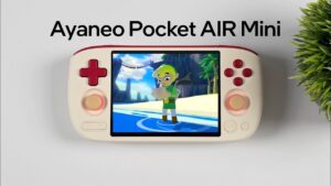 AYANEO Pocket Air Mini handheld console with retro-inspired design