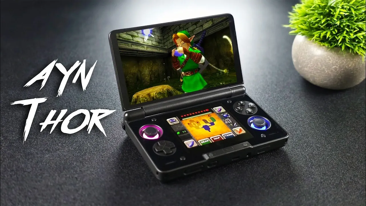 AYN Thor handheld console with dual AMOLED screens and customizable design