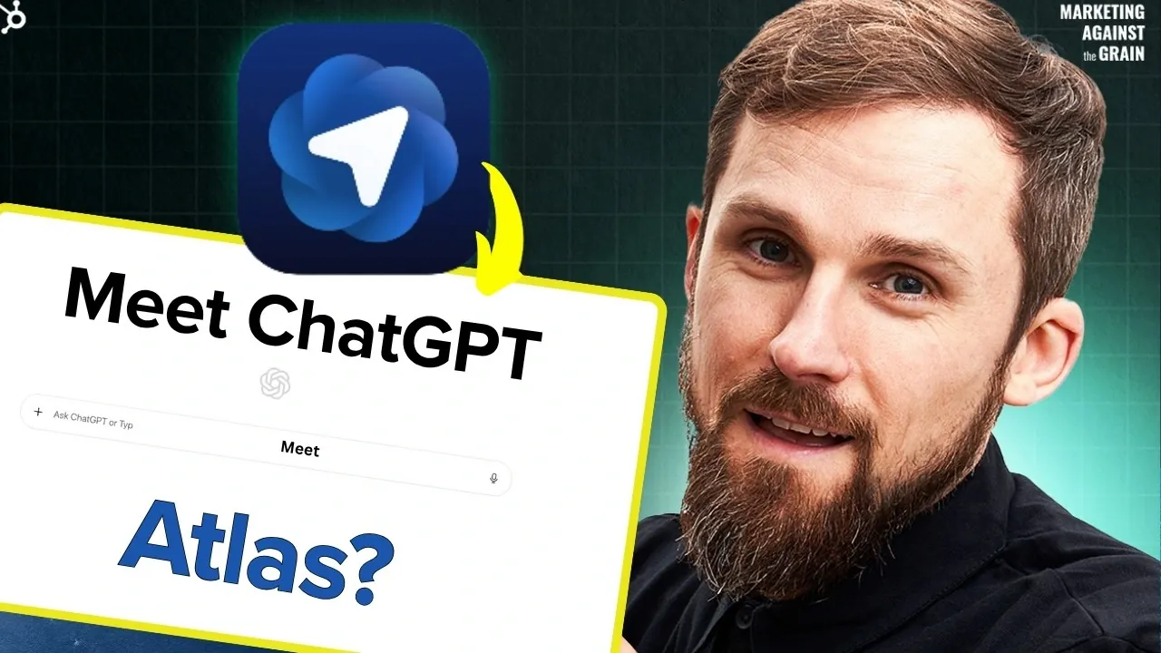 A screenshot of the ChatGPT Atlas browser interface showcasing its AI-driven features