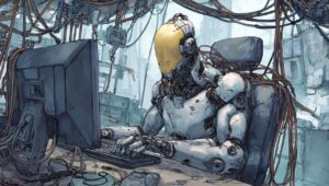 A programmer working alongside AI tools to write and debug code