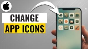 A customized iPhone home screen with unique app icons and a cohesive theme