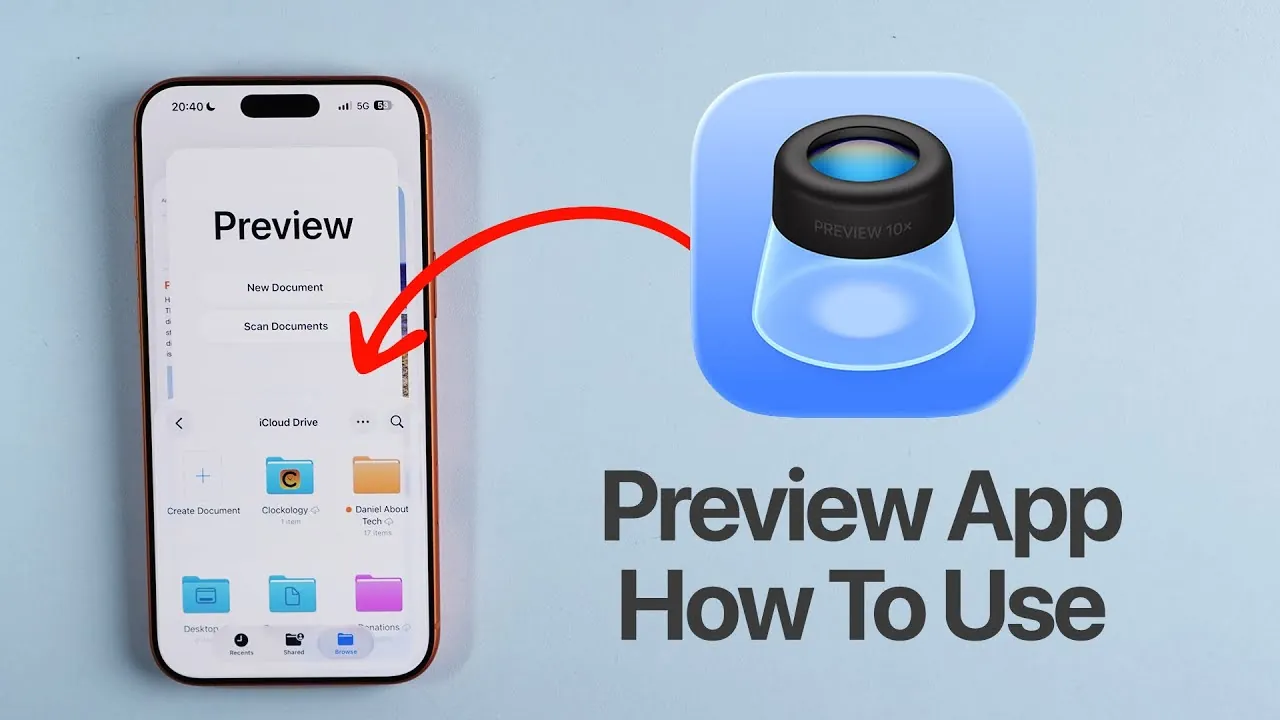 Scanning documents with the Preview App on an iPhone