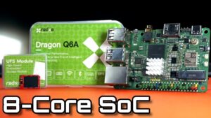 Close-up of the Dragon Q6A hardware showcasing its compact design and connectivity ports