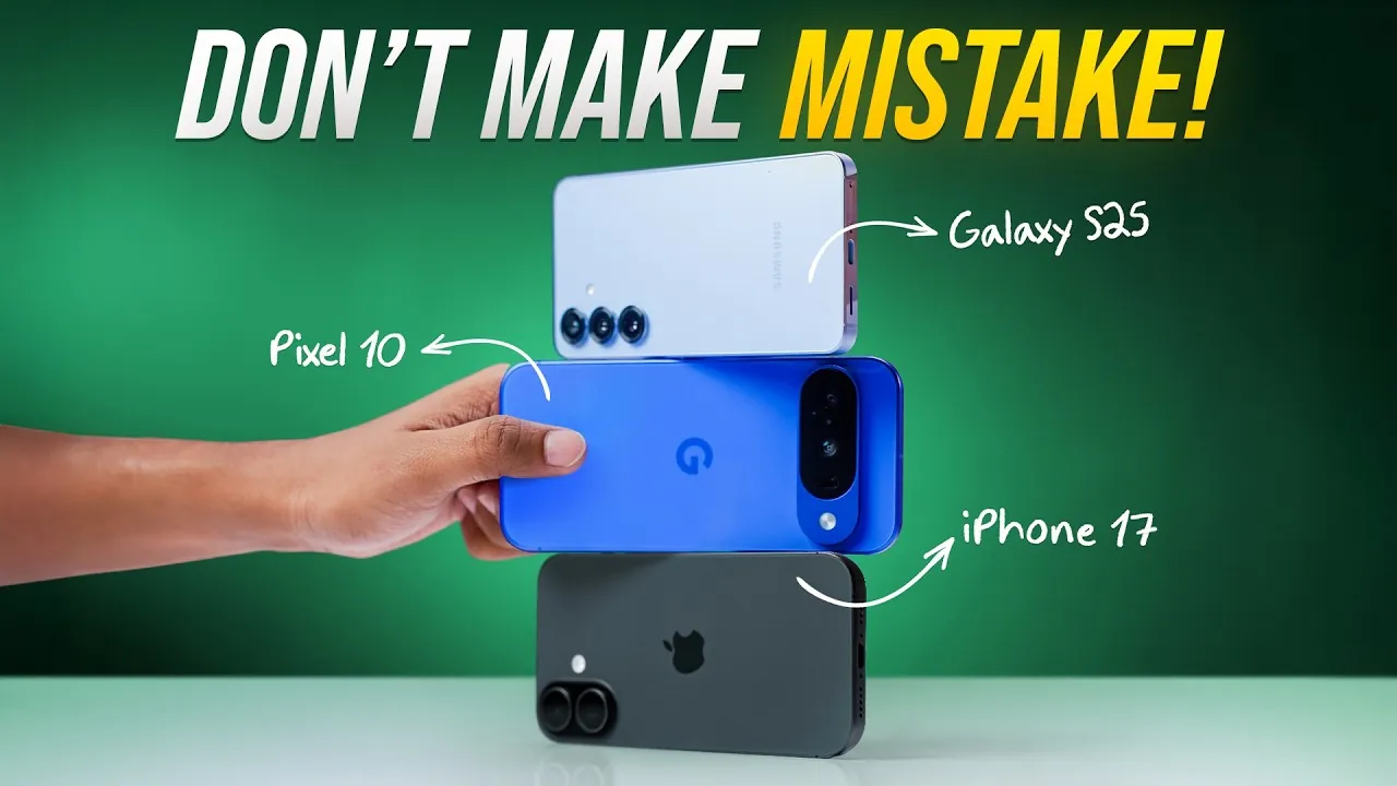 iPhone 17, Galaxy S25, and Pixel 10 flagship smartphone comparison