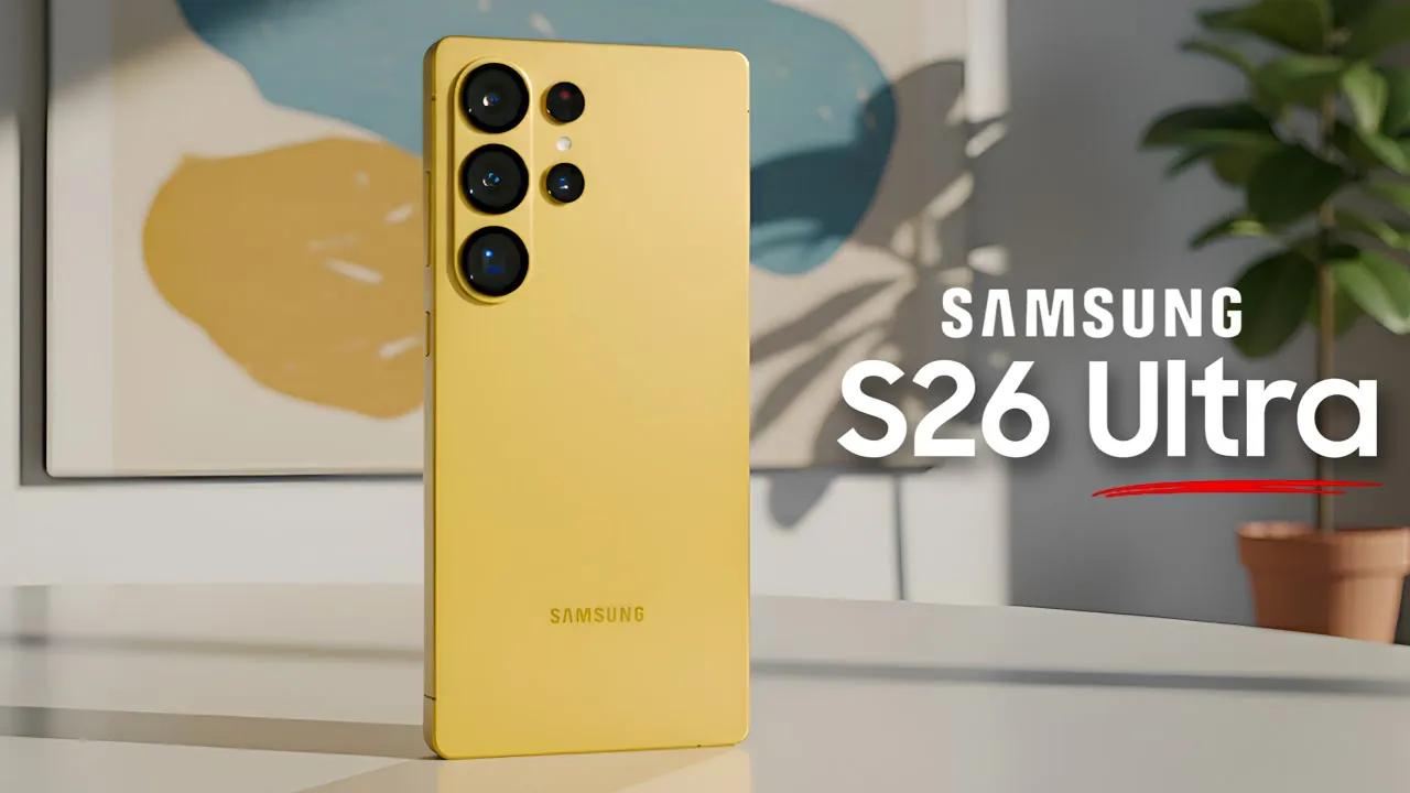 Close-up of the Galaxy S26 Ultra’s flat-sided, modern profile