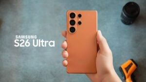 Galaxy S26 Ultra showcasing its durable titanium body design