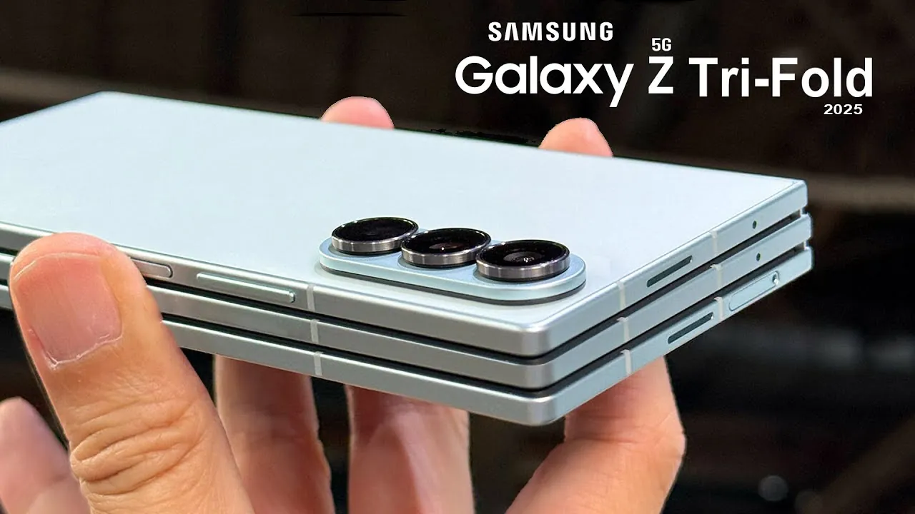 Close-up of the Galaxy Z Tri-Fold's advanced tri-fold hinge mechanism