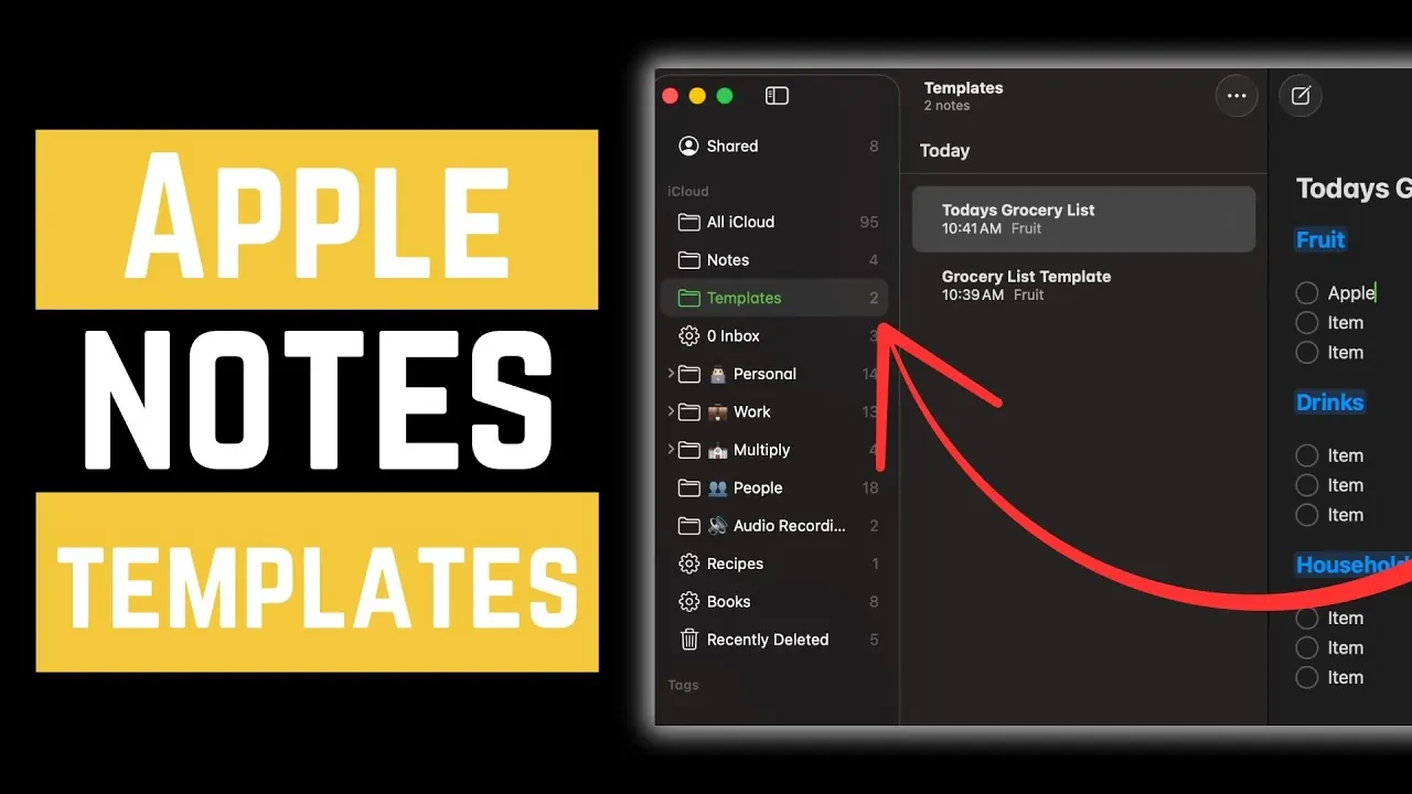 Step-by-step guide to creating templates in Apple Notes for daily tasks