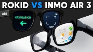 Comparison of Inmo Air 3 and Rokid smart glasses highlighting AR features