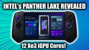 Close-up view of Intel's Panther Lake processor showcasing its advanced architecture