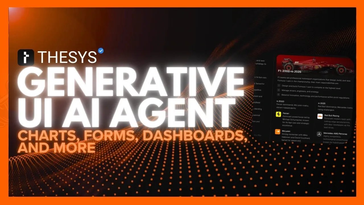 Thesys C1 API generating dynamic, interactive UI components for AI apps