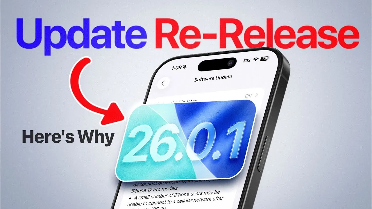 iOS 26.0.2 update fixing battery drain and performance issues on iPhones