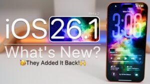 Key updates in iOS 26.1 Beta 2, including UI changes and performance boosts