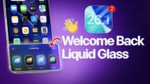 iOS 26.1 Beta 2 showcasing the return of liquid glass design with enhanced features