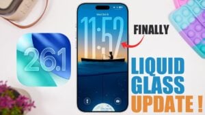 iOS 26.1 Liquid Glass design update showcasing sharper interface elements