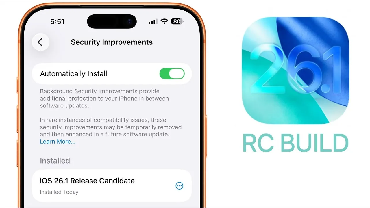 Performance and battery optimization improvements in iOS 26.1 RC