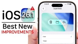 iOS 26.1 update showcasing new features and design enhancements
