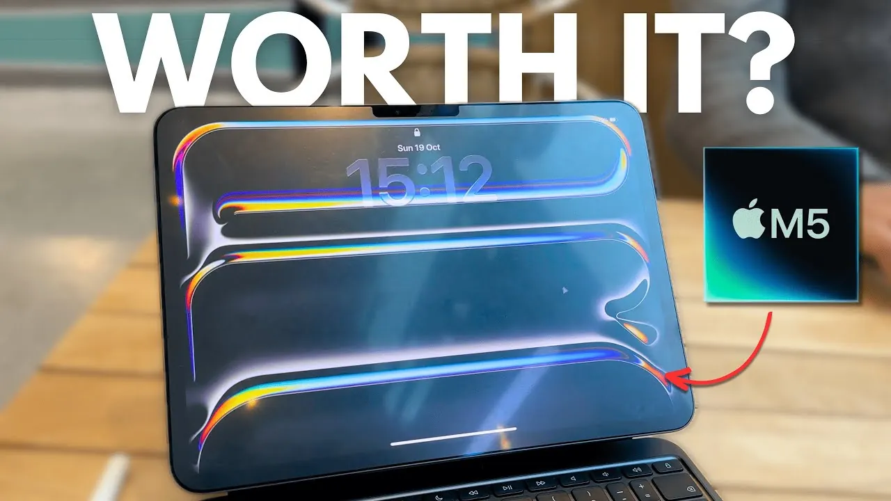 Close-up of the iPad Pro M5’s OLED display with vibrant colors