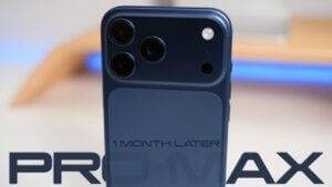 Close-up of the iPhone 17 Pro Max’s anodized aluminum frame design