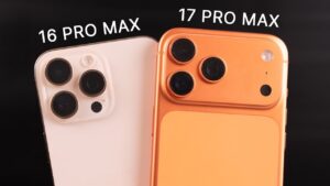 Side-by-side comparison of iPhone 17 Pro Max and iPhone 16 Pro Max