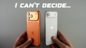 iPhone 17 Pro Max and iPhone Air side-by-side comparison