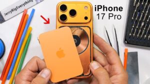 iPhone 17 Pro showcasing its repairable design and advanced features